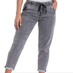 Royalty Mid-Rise Joggers Gray Stone Washed Size Medium